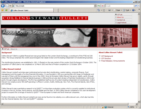 Tullett Prebon - Collins Stewart Tullett website