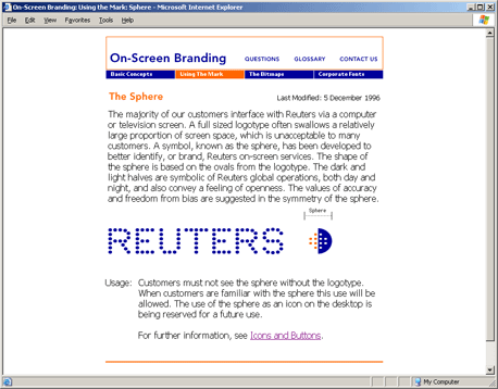 Reuters Usability Group - Corporate on-screen branding guidelines